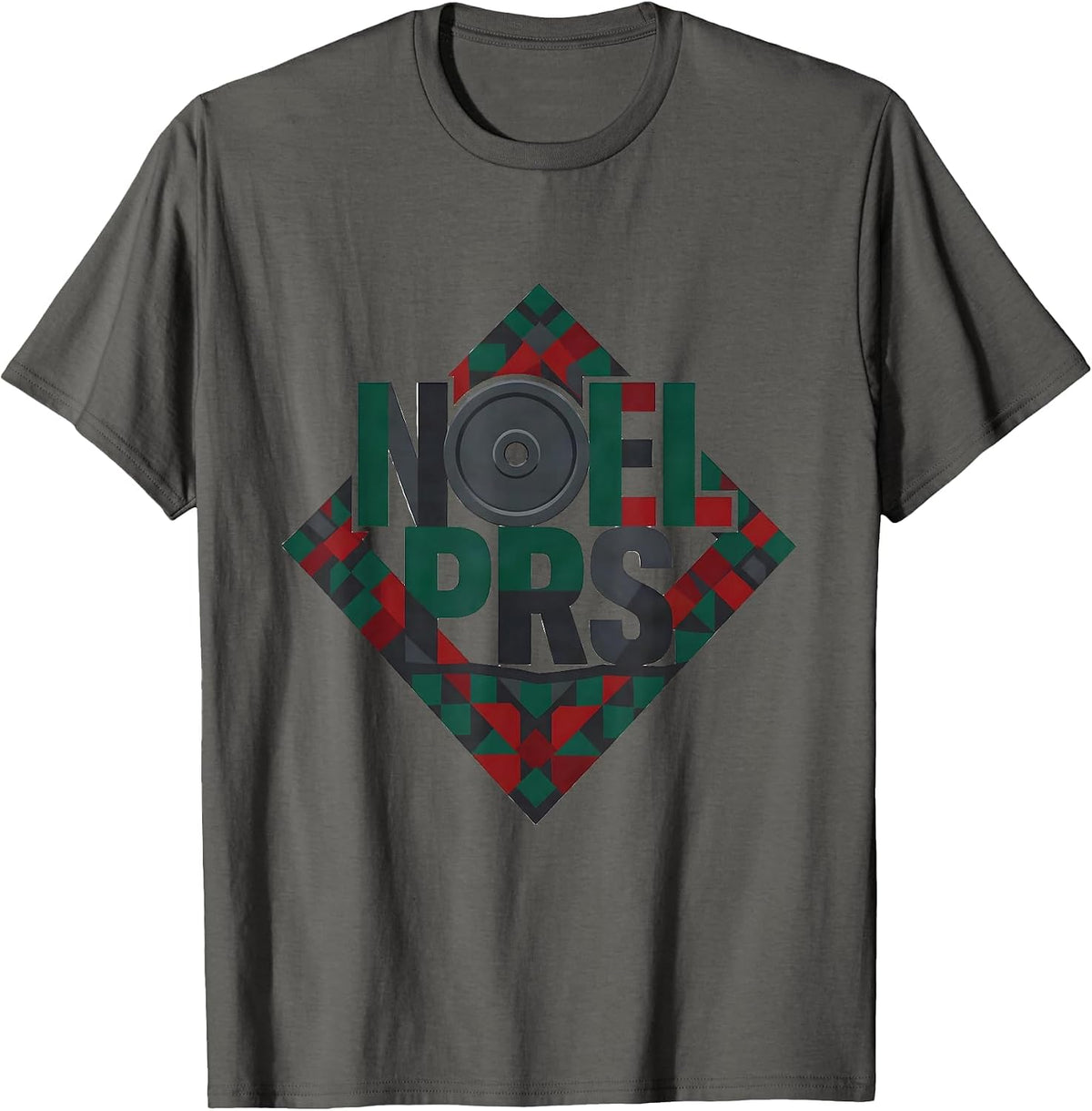 Noel PRs Funny Christmas Gym Weightlifting Fitness Gift T-Shirt - Asphalt Grey