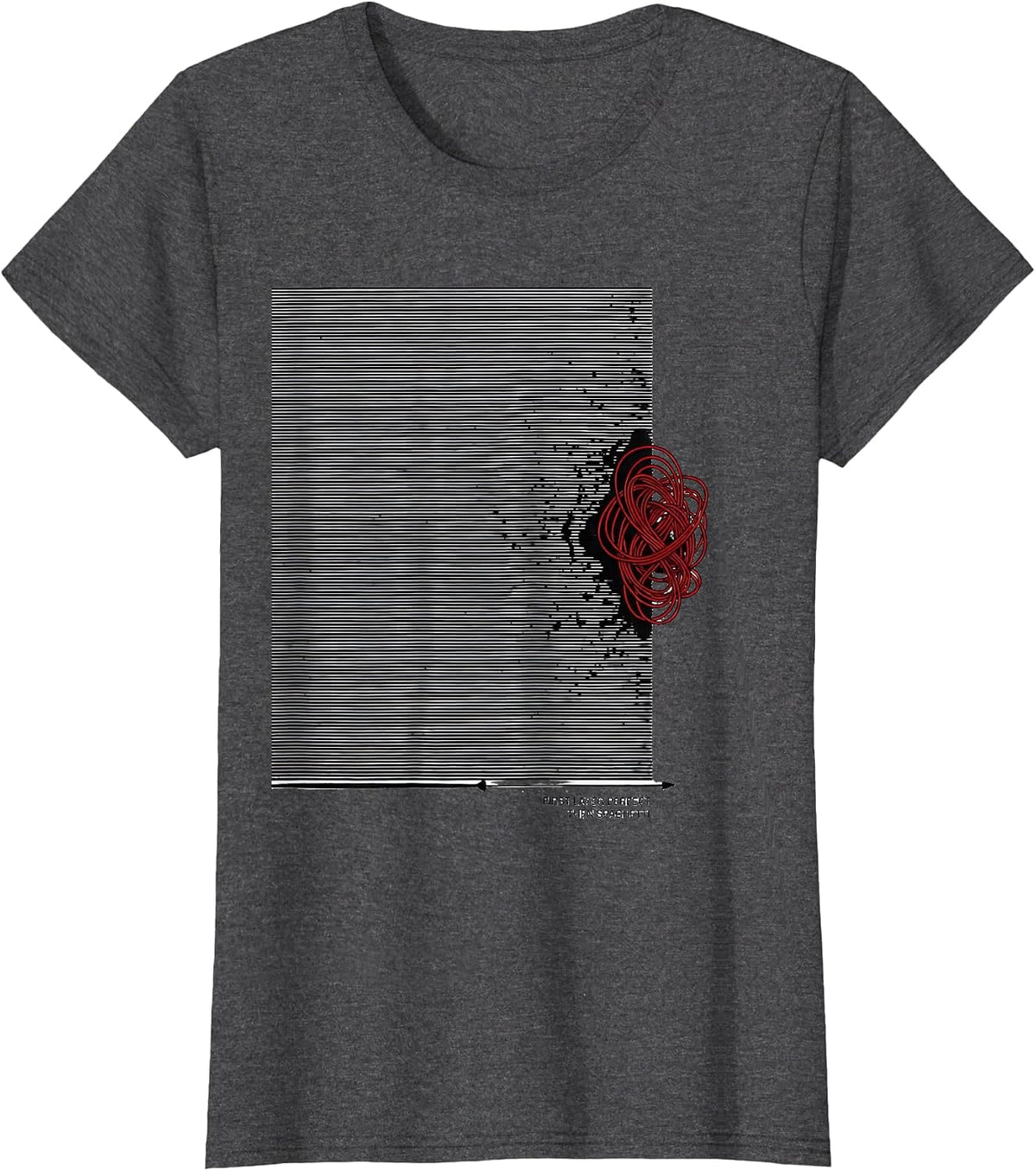 Women's First Layer Perfect Then Spaghetti Funny 3D Printing Geek T-Shirt - Dark Heather Grey