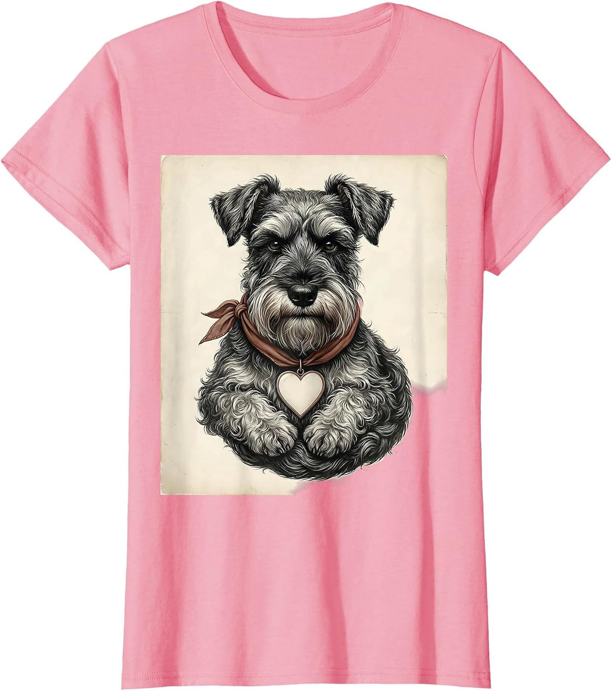 Women's Miniature Schnauzer Vintage Dog Lover Gift T-Shirt - Pink