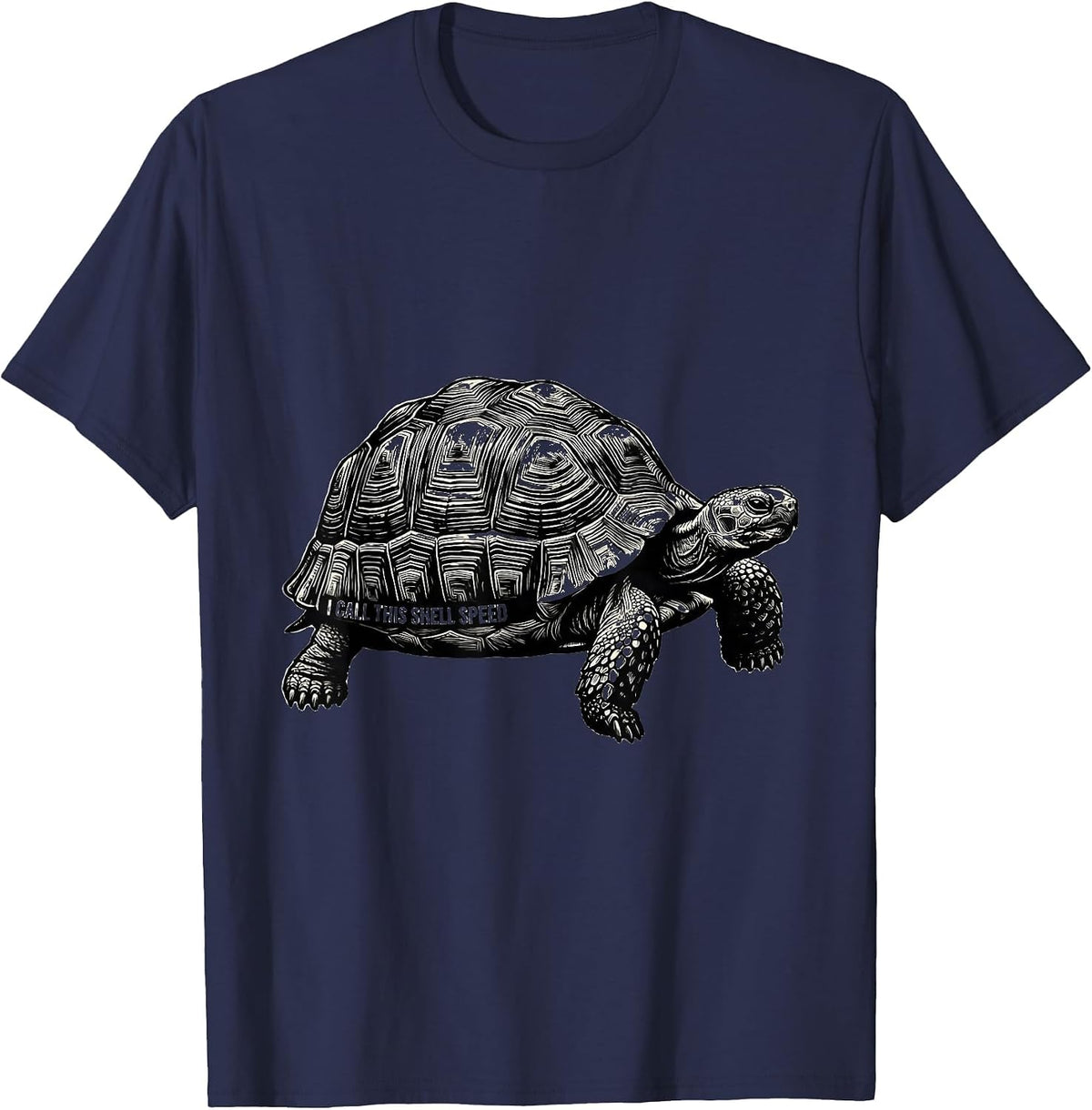 Men's I Call This Shell Speed Funny Turtle Lover Pet Owner Humor T-Shirt - Navy Blue