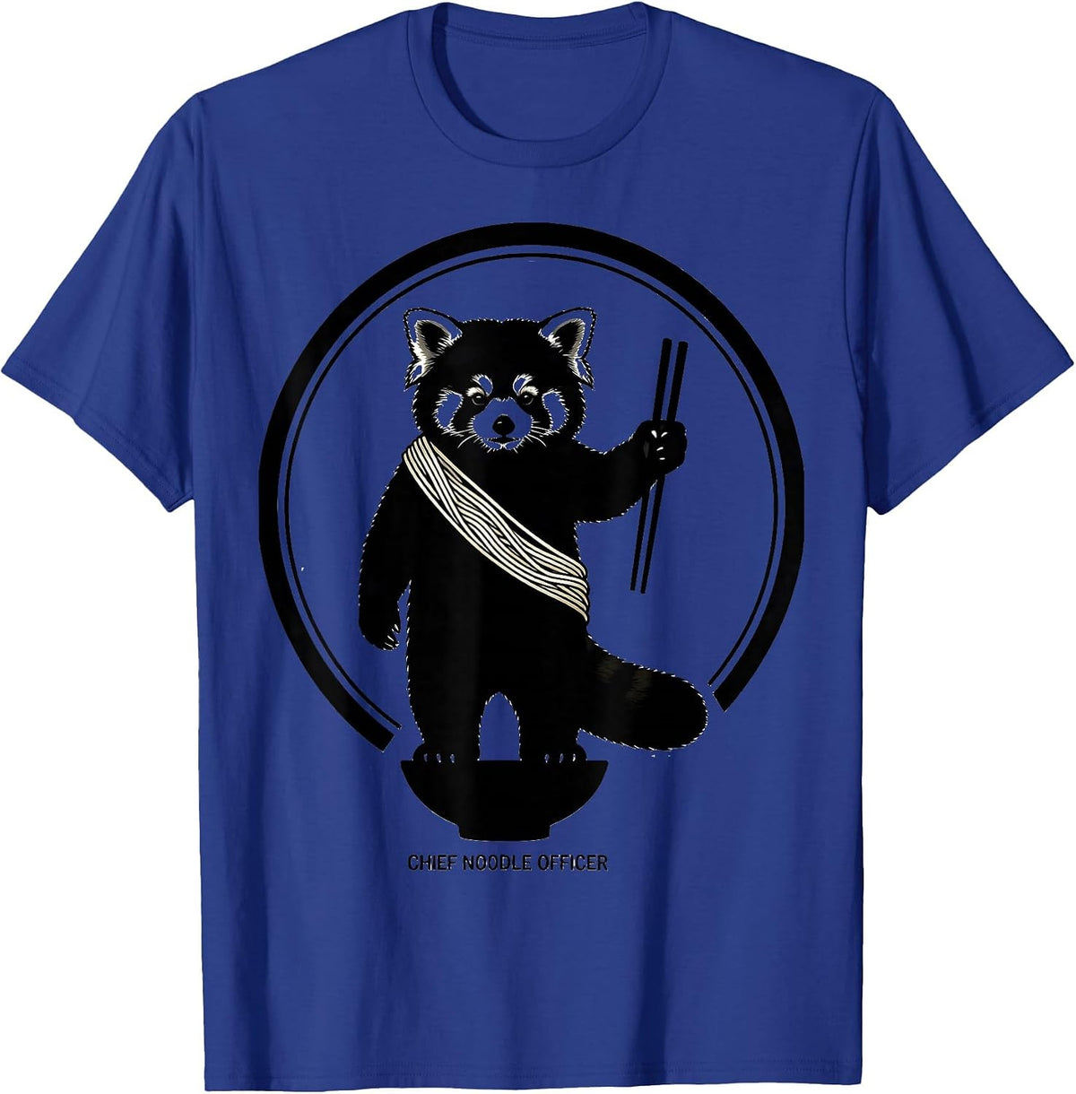 Men's Chief Noodle Officer Cute Red Panda Kawaii Anime Food Lover T-Shirt - Royal Blue