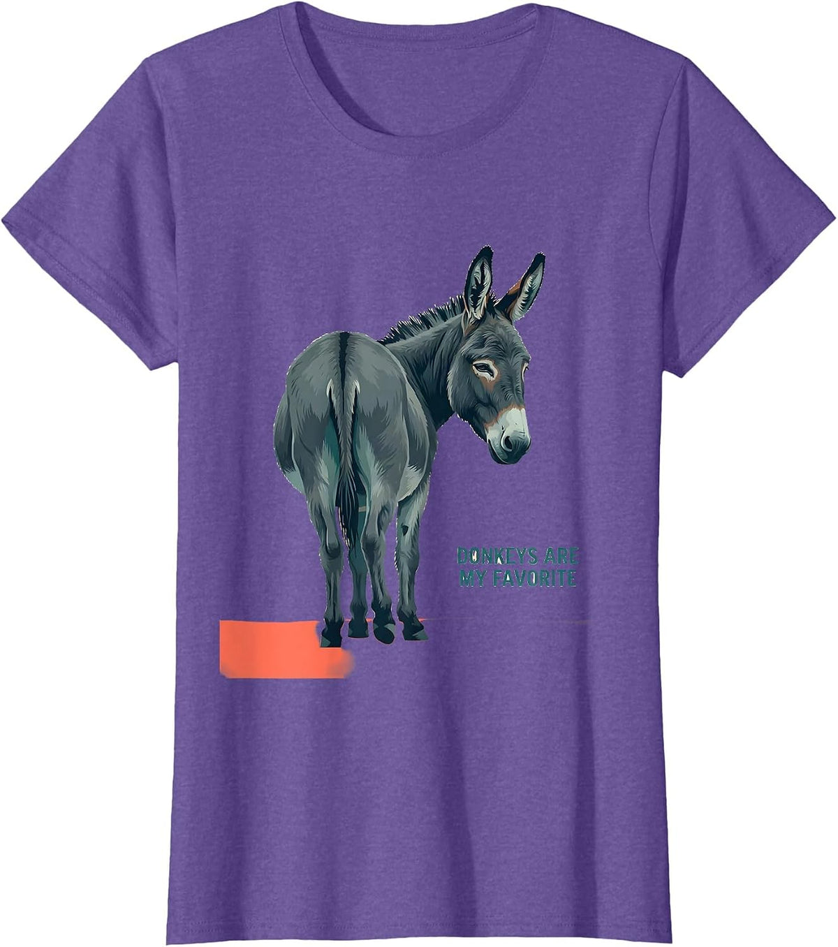 Donkeys Are My Favorite Funny Quirky Farm Animal Humor T-Shirt - Purple Heather