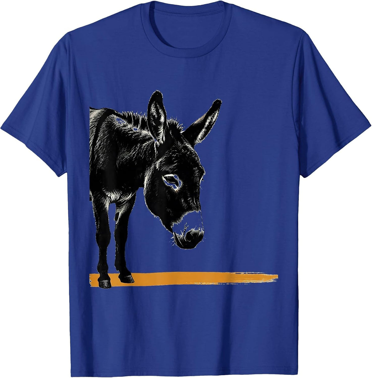 Donkey Minimalist Quirky Farm Animal Humor T-Shirt - Royal Blue