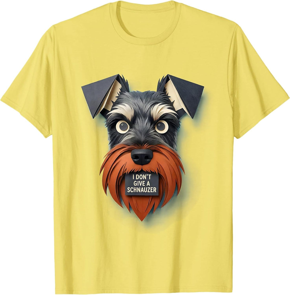 Men's I Don't Give A Schnauzer Funny Miniature Schnauzer Lover T-Shirt - Lemon Yellow