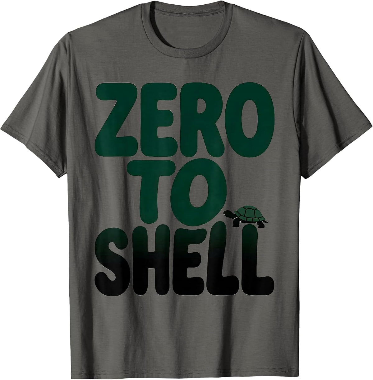 Men's Zero To Shell Funny Turtle Lover Reptile Enthusiast Gift T-Shirt - Asphalt Grey