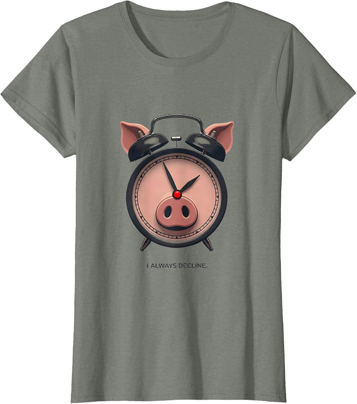 I Always Decline Funny John Pork Brainrot Meme Gen Z Gag T-Shirt - Olive Heather