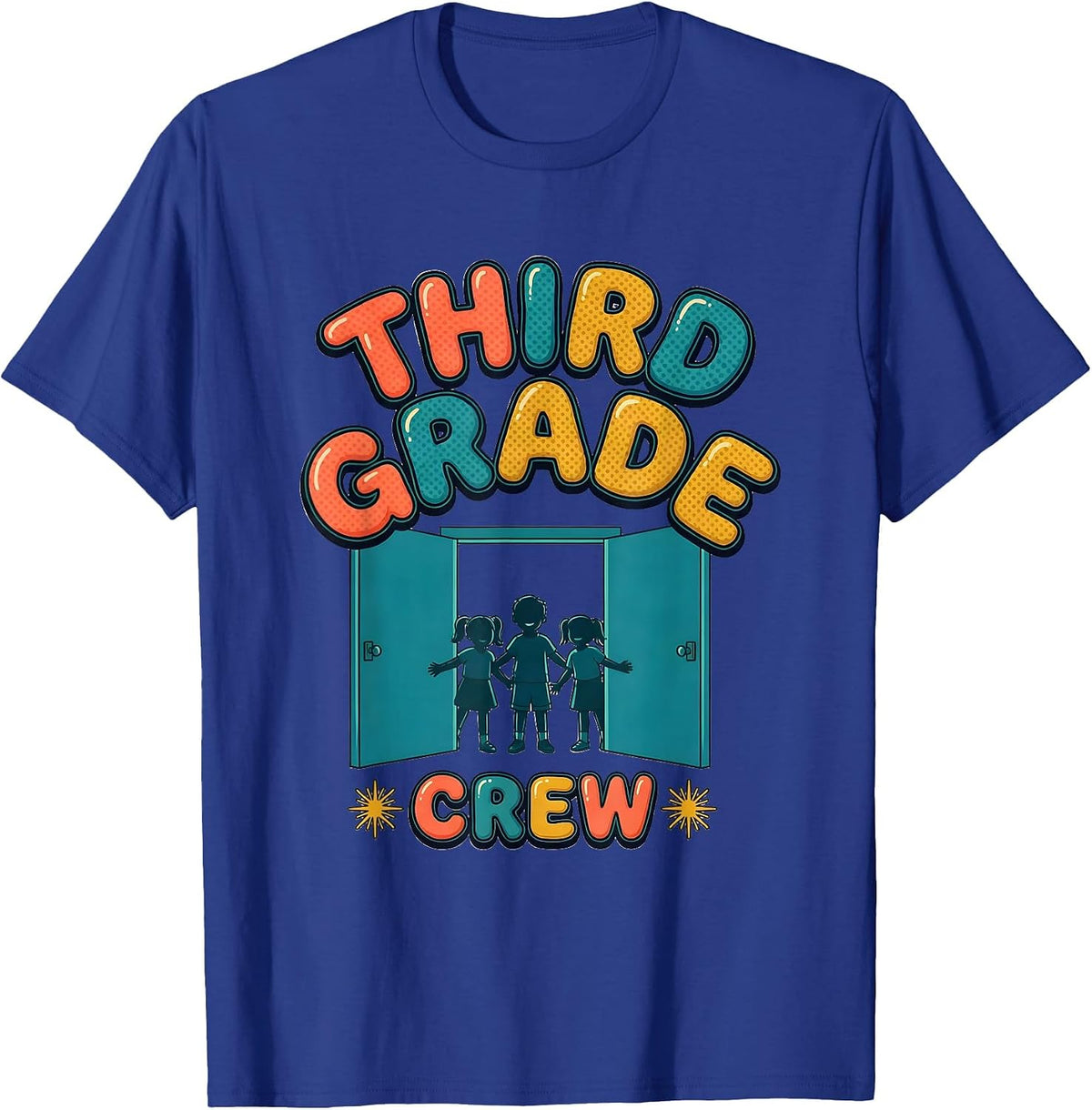 Men's Third Grade Crew Funny Teacher First Day Of School Gift T-Shirt - Royal Blue
