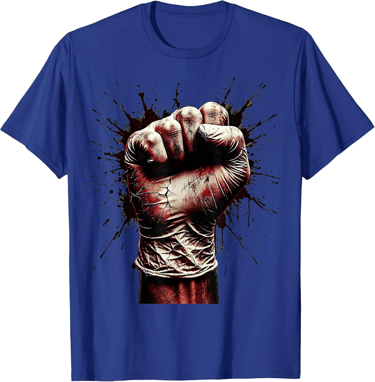 Surgeon Fist Pump Bloody Gloves Victory Graphic T-Shirt - Royal Blue