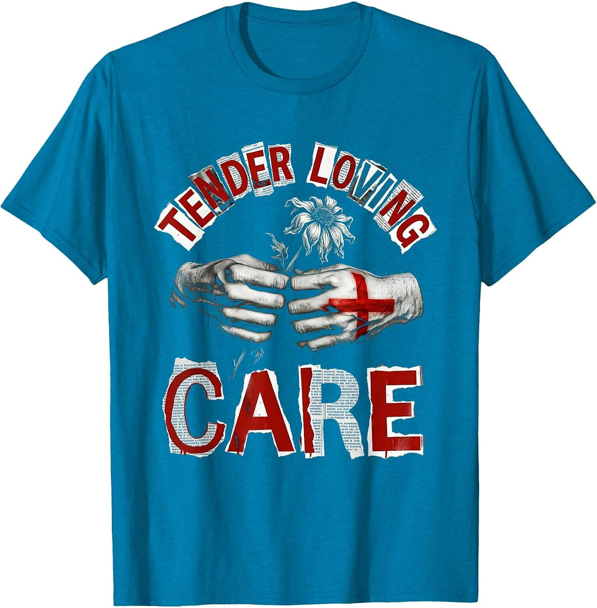 Tender Loving Care Hospice Nurse Design T-Shirt - Sapphire Blue
