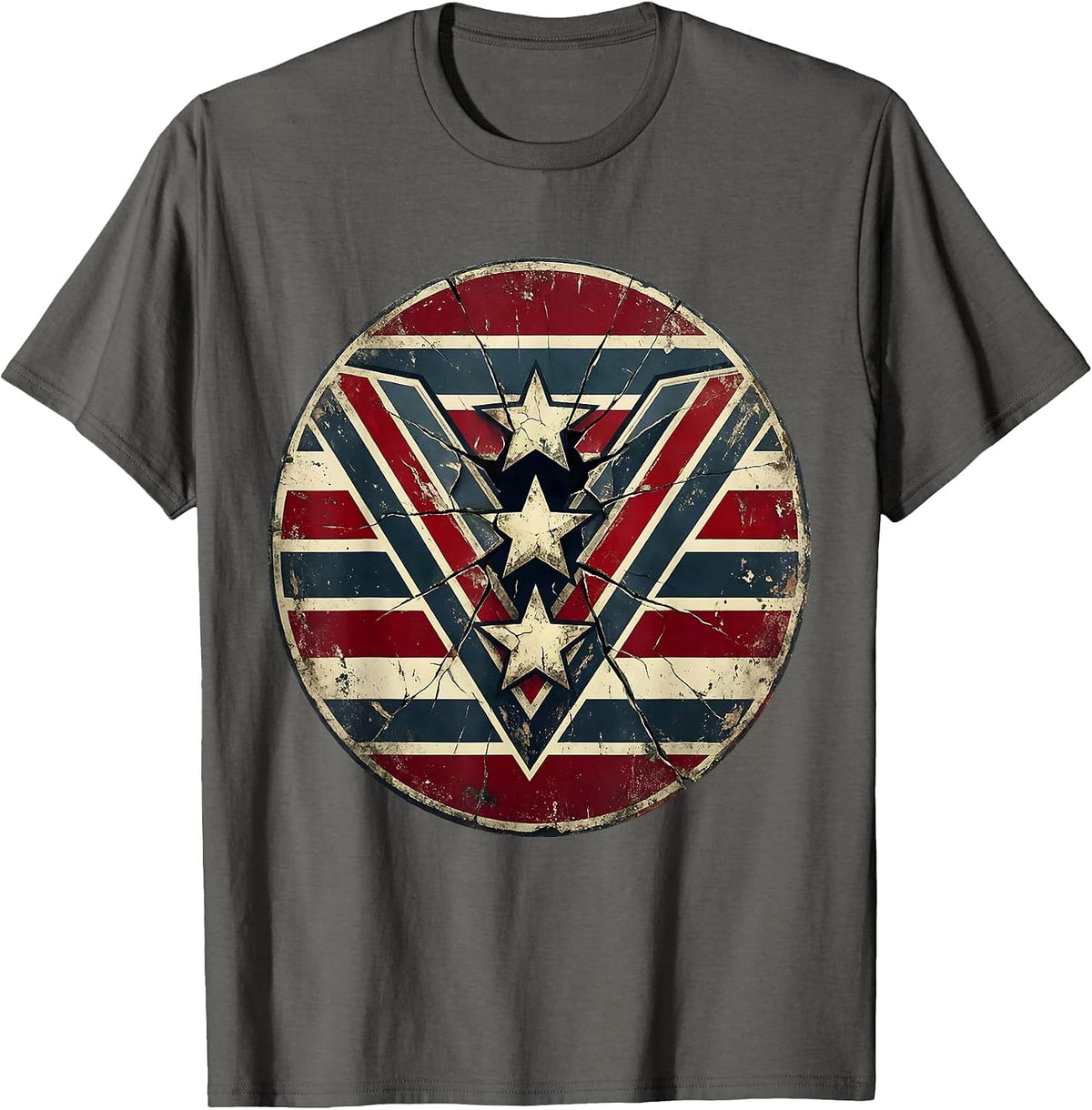 Hot Rod Engine Burst American Power Graphic T-Shirt - Asphalt Grey