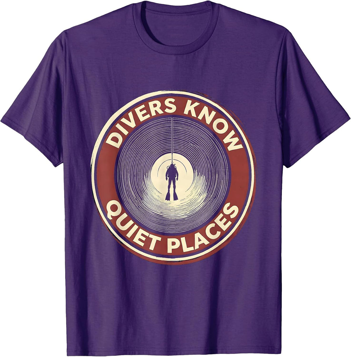 Divers Know Quiet Places Funny Scuba Diving Humor T-Shirt - Purple