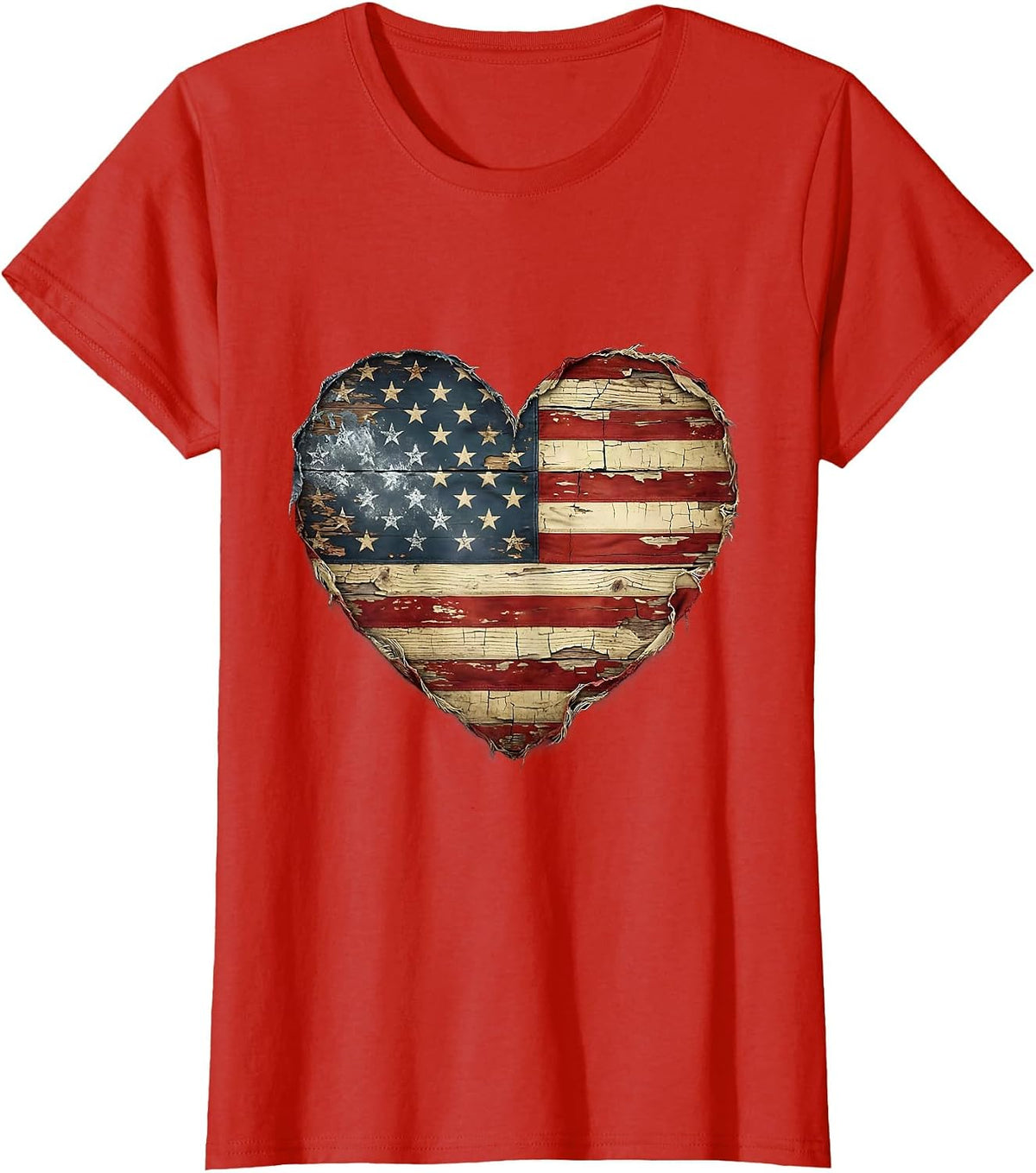 Bald Eagle Wildflower Perch American Nature Design T-Shirt - Red