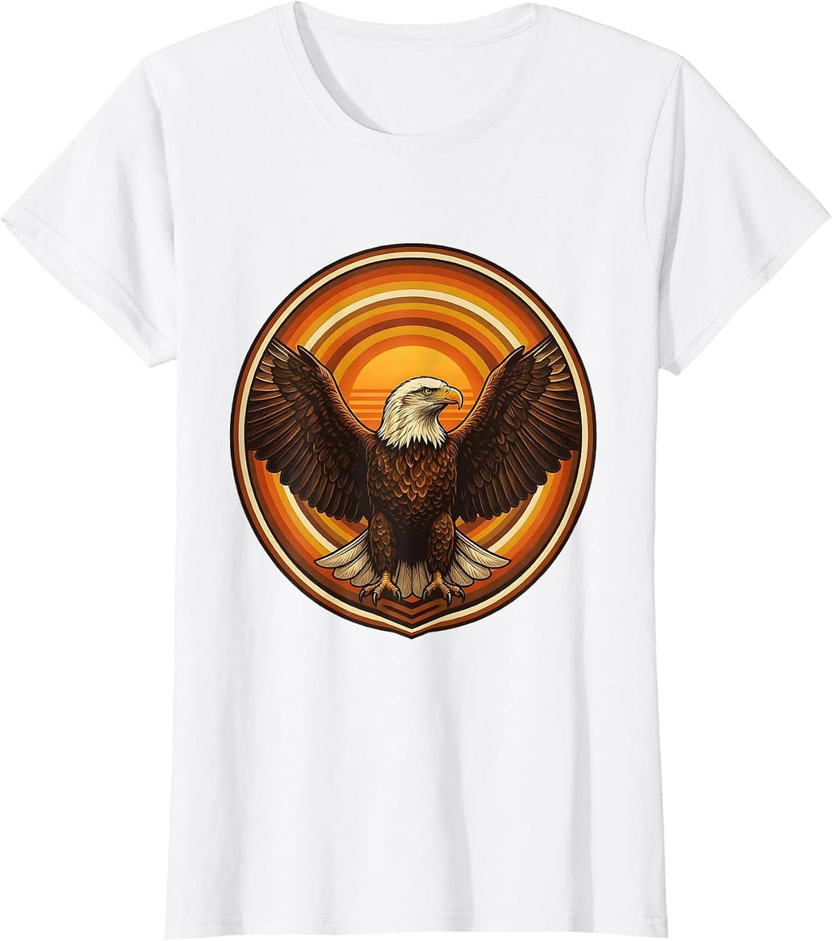 Women's 40th Birthday Bald Eagle Wings Spread Design T-Shirt - White