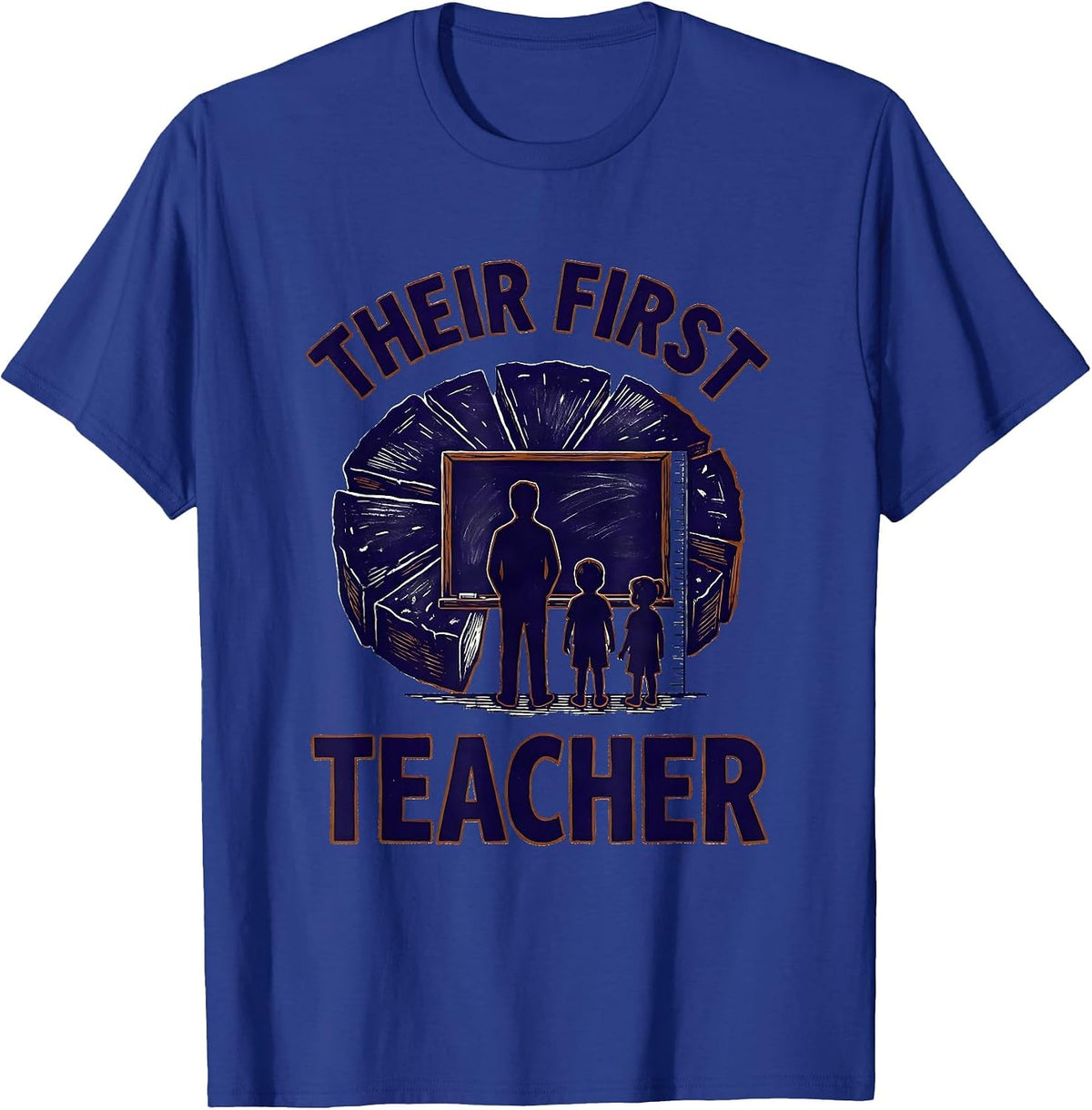Their First Teacher Head Start Early Childhood Teacher Back T-Shirt - Royal Blue