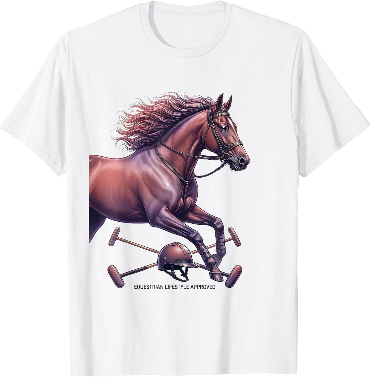 Equestrian Lifestyle Approved Preppy Design T-Shirt - White