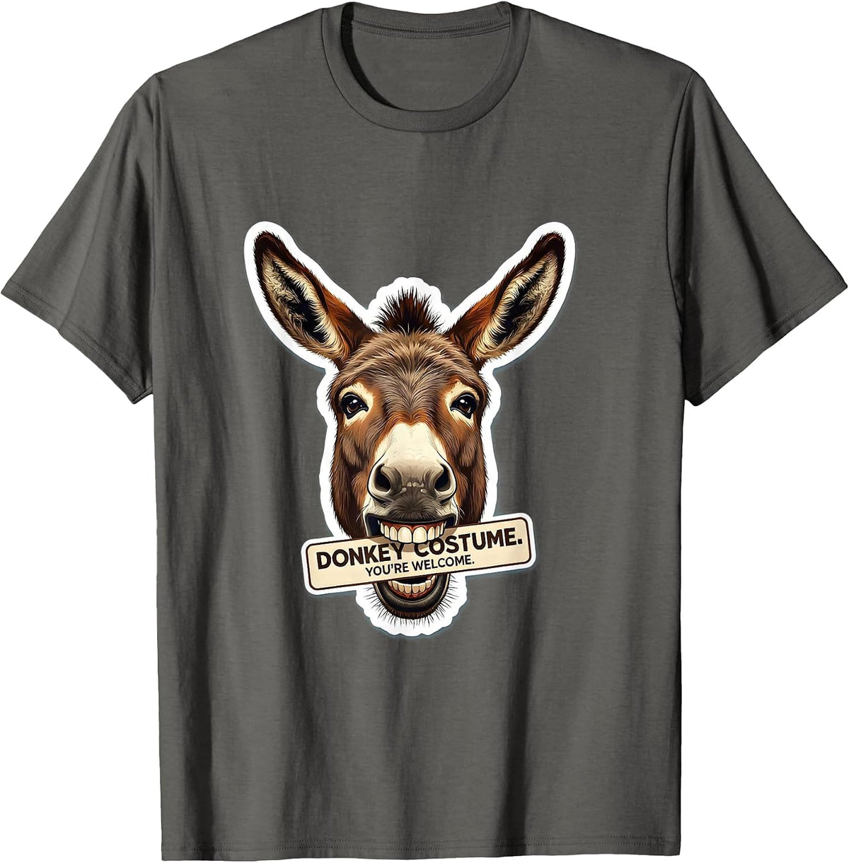Men's Donkey Costume You're Welcome Funny Animal Lover Humor T-Shirt - Asphalt Grey