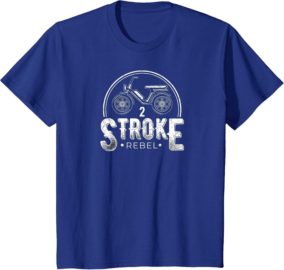 2 Stroke Rebel Funny Moped T-Shirt - Royal Blue