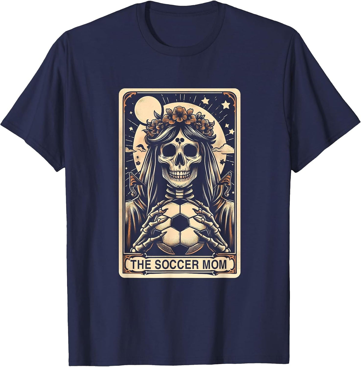 Soccer Mom Tarot Card Vintage Halloween Soccer Mama Mother T-Shirt - Navy Blue