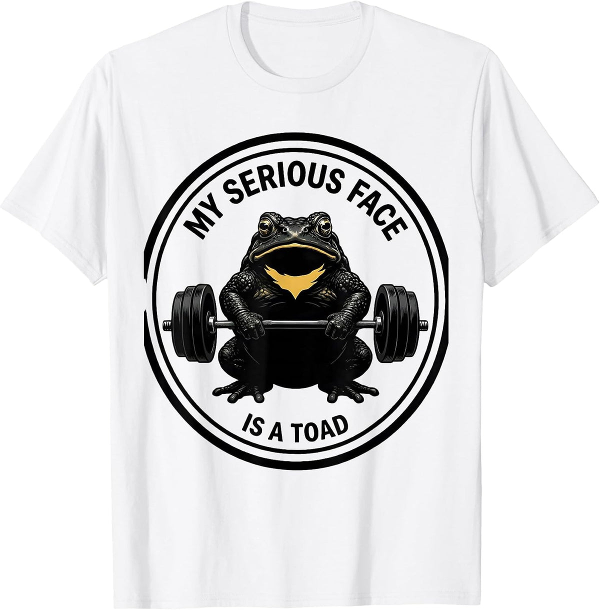 Men's My Serious Face Is A Toad Funny Gym Workout Weightlifting T-Shirt - White