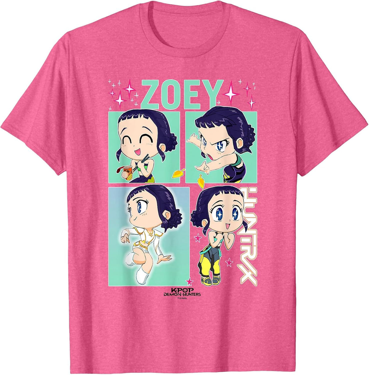 Kpop Demon Hunters Zoey HUNTR/X Officially Licensed T-Shirt - Pink Heather