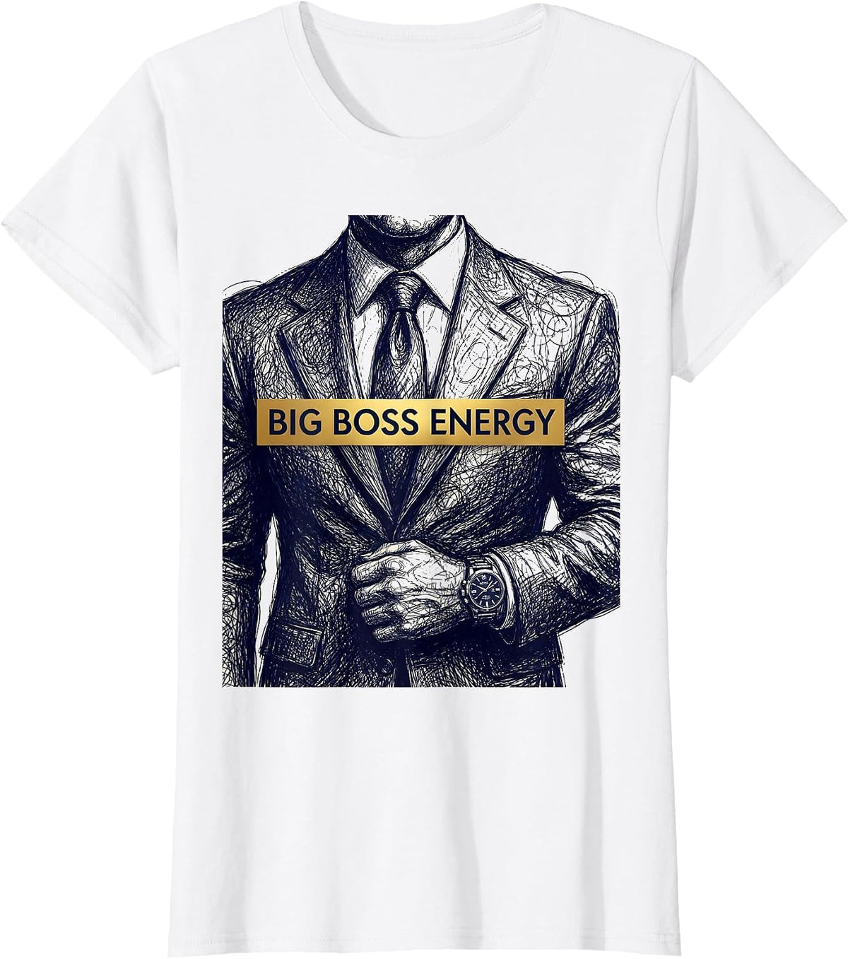 Big Boss Energy Bold Graphic Design T-Shirt - White