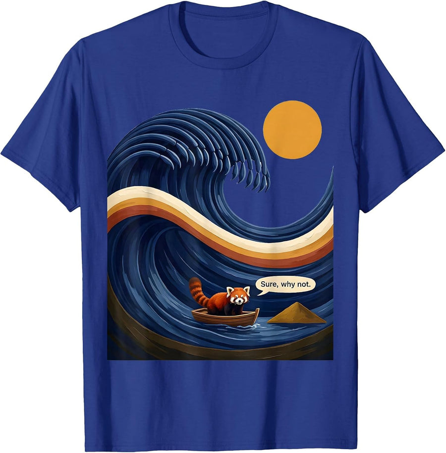 Sure, why not Funny Panda Surfing Animal Lover Japanese Art T-Shirt - Royal Blue