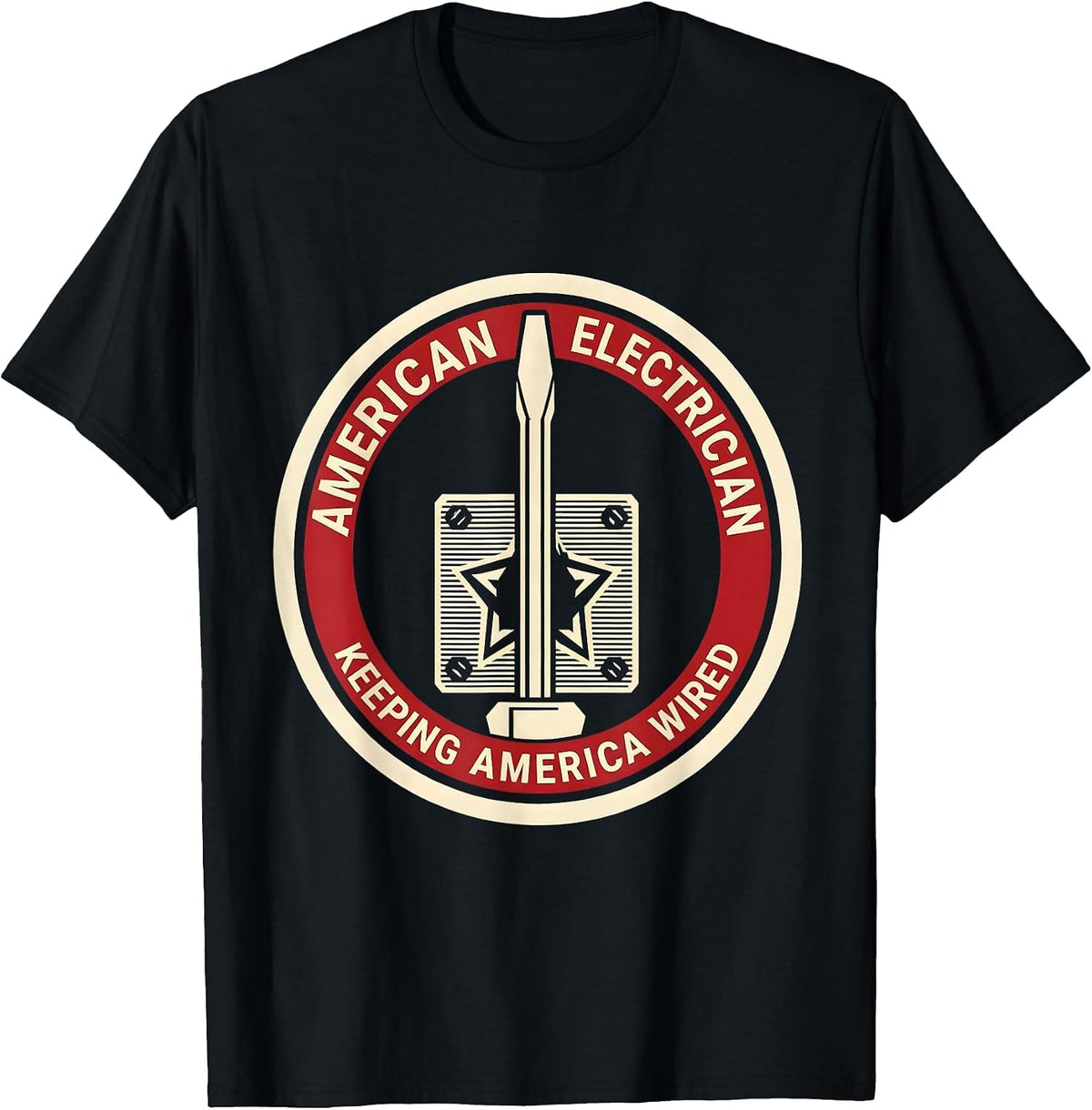 Men's American Electrician, Keeping America Wired Electrician T-Shirt - Black