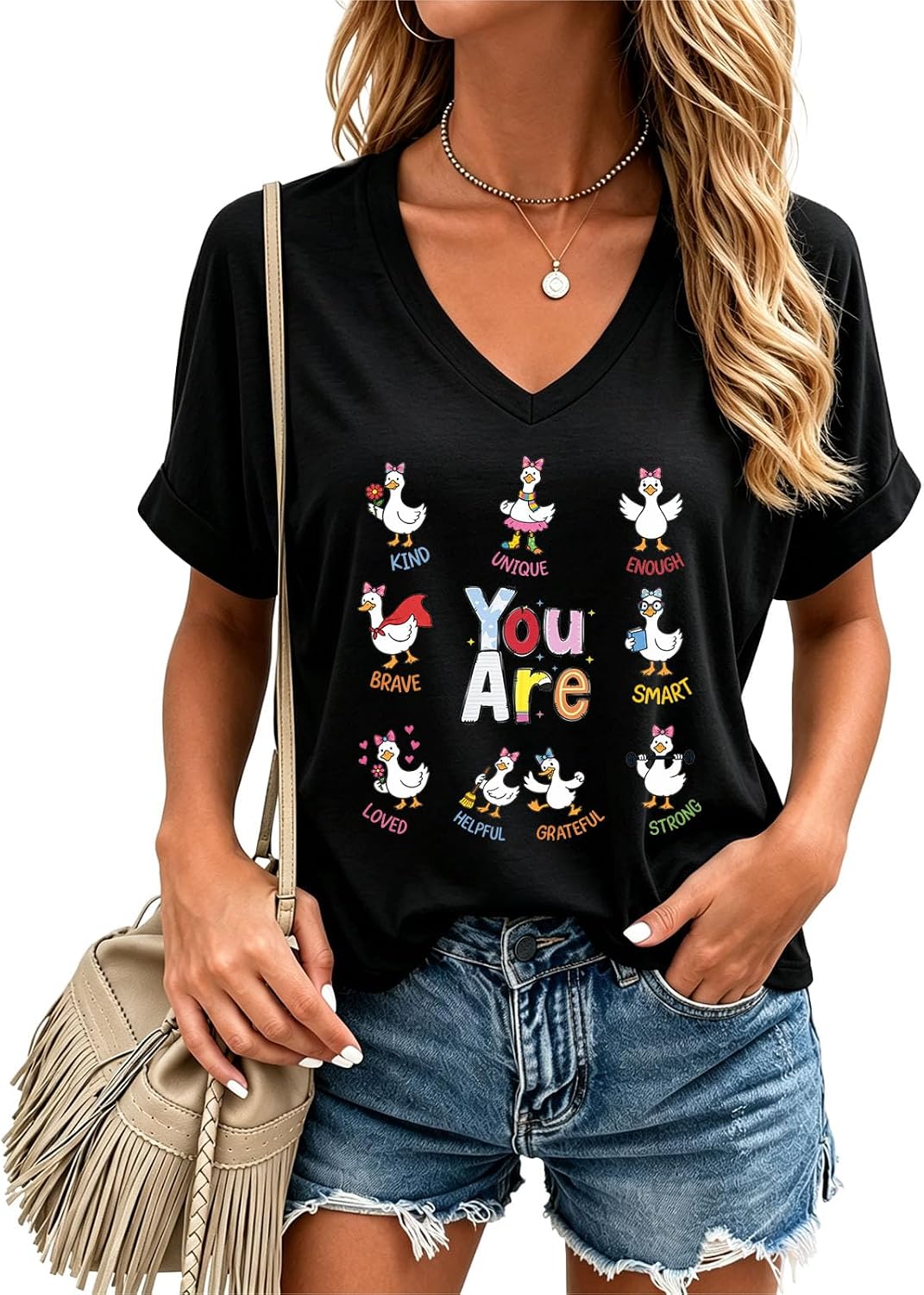 Teacher Shirts for Women Happy First Day of School T-Shirt Cute School Tee - Black