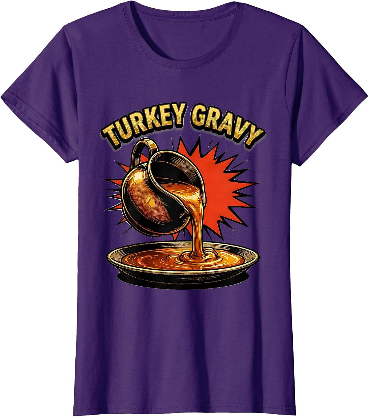 Women's Turkey Gravy Bootleg 90's Rap Rock Vintage Funny T-Shirt - Purple