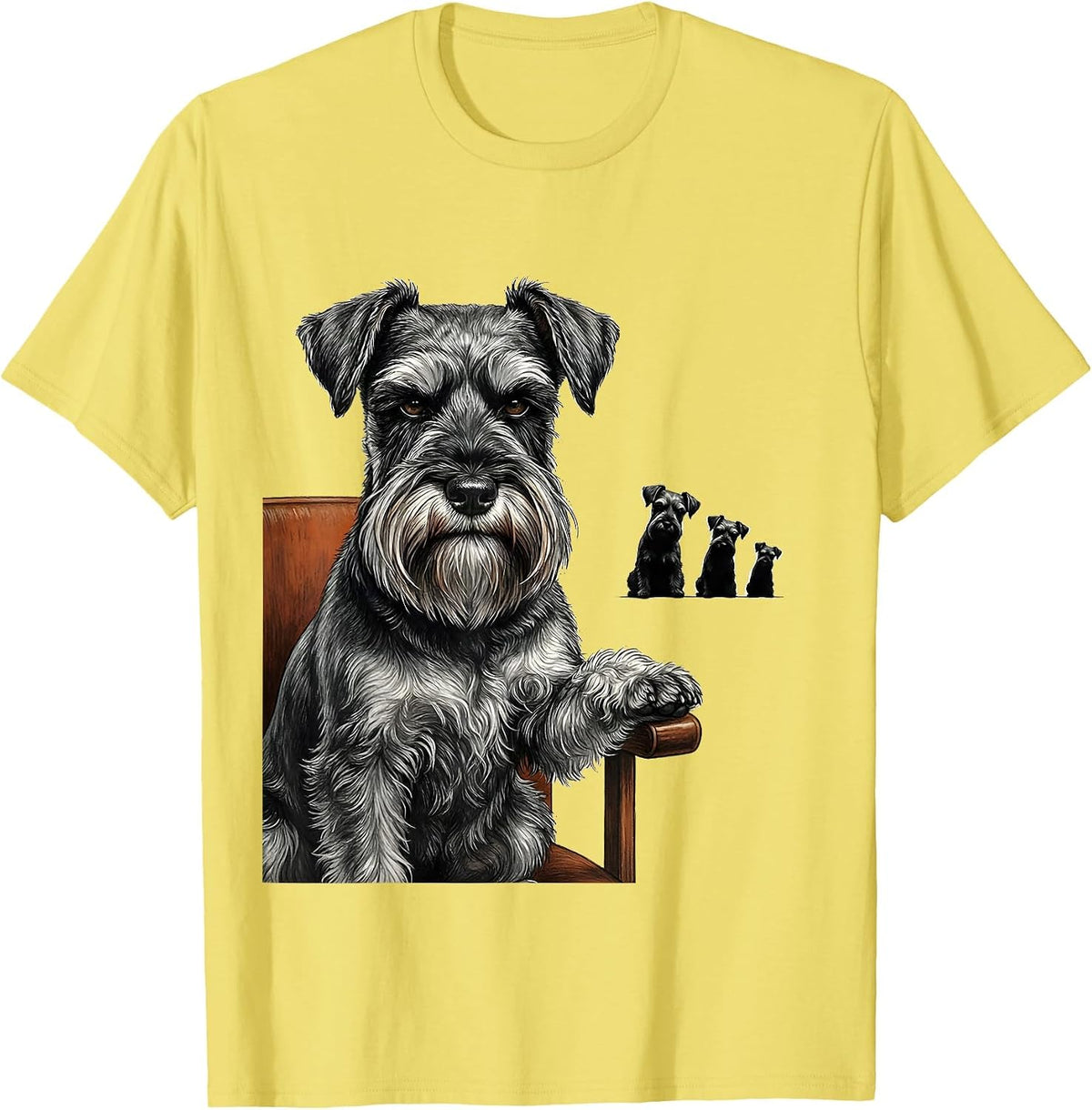 Men's Miniature Schnauzer Proud Dog Owner Humor T-Shirt - Lemon Yellow