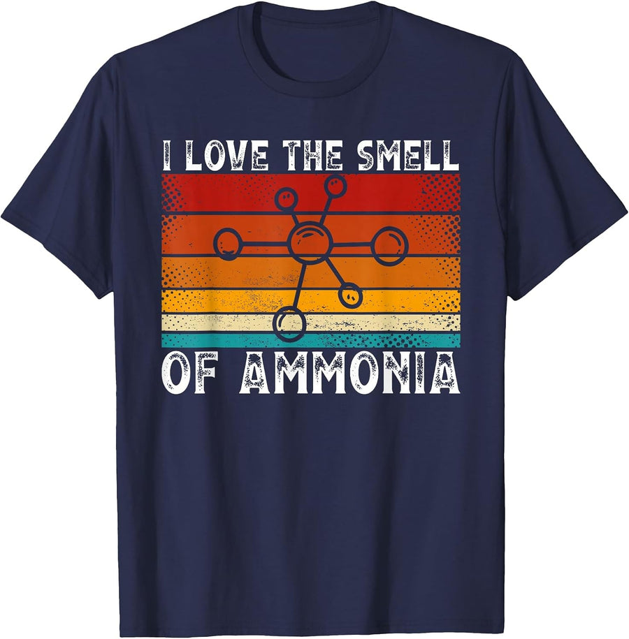 I Love The Smell of Ammonia Chemistry Teacher T-Shirt - Navy Blue