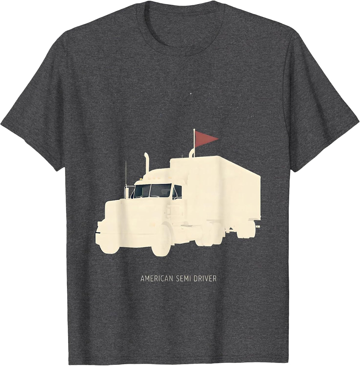 American Semi Driver Patriotic Trucker Semi Truck Driver T-Shirt - Dark Heather Grey