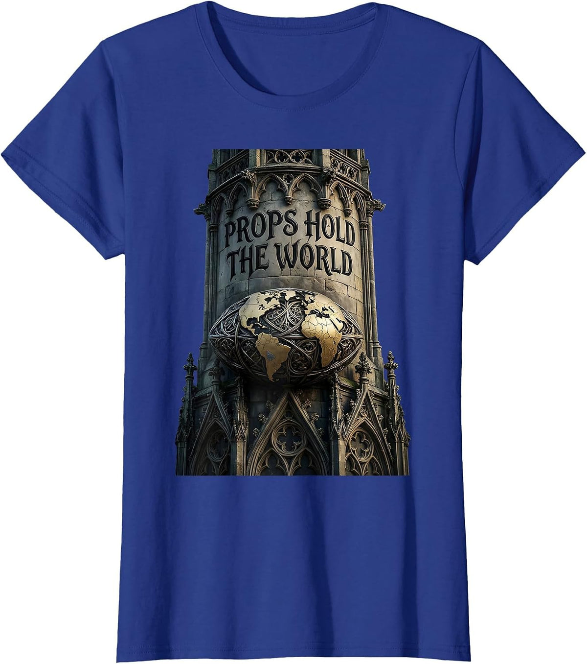 Women's Props Hold the World Rugby Graphic Design T-Shirt - Royal Blue