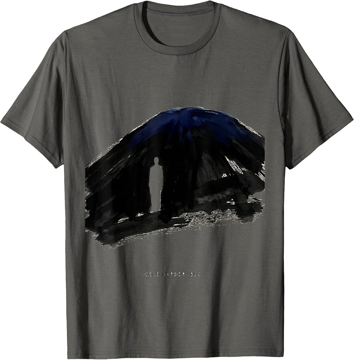 Men's Cold Harbor 1864 Ink Brush Civil War History Enthusiast T-Shirt - Asphalt Grey