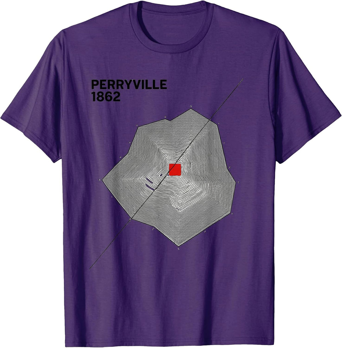 Perryville 1862 Geometric Civil War History Enthusiast T-Shirt - Purple