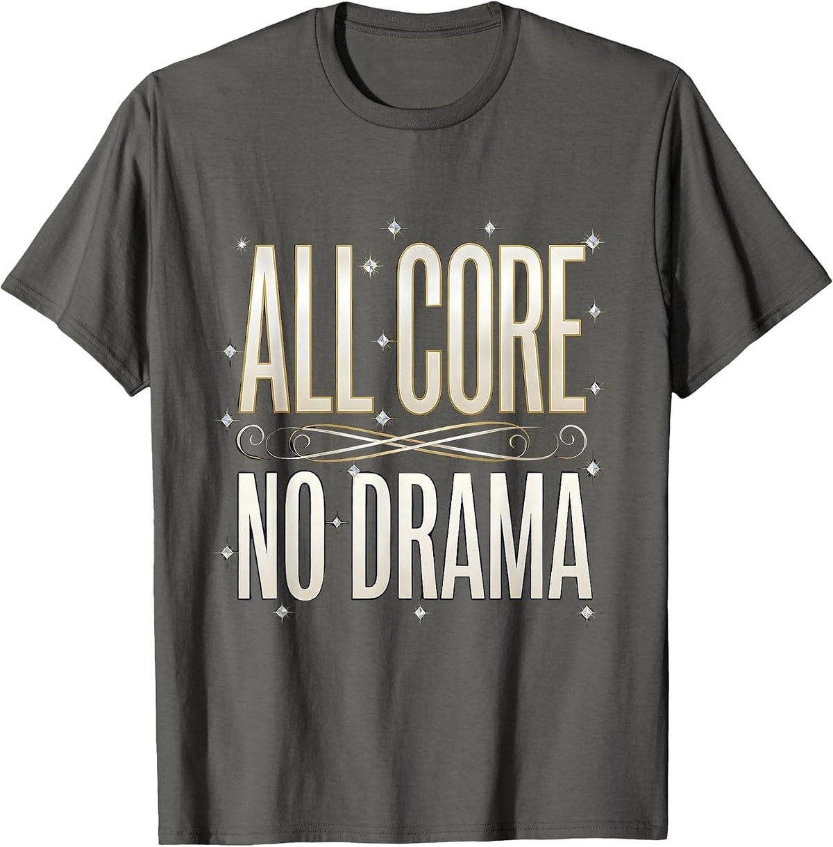 Men's All Core No Drama Pilates Lover Design T-Shirt - Asphalt Grey