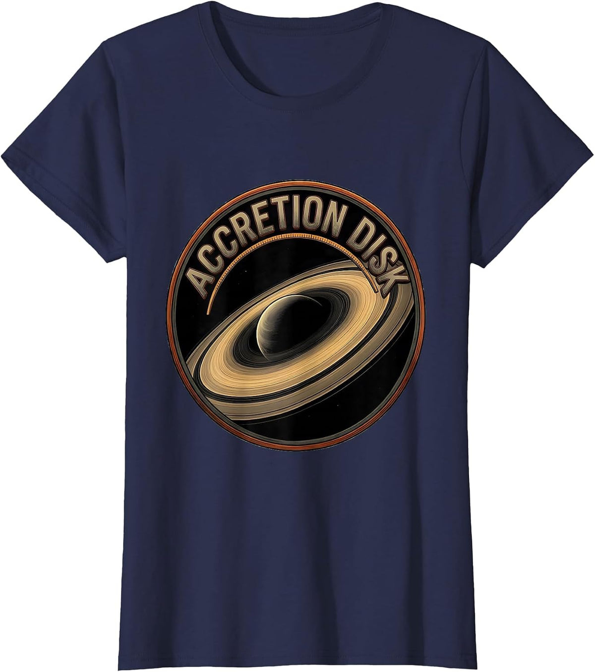 Women's Accretion Disk Black Hole Physics Astrophysics Enthusiast T-Shirt - Navy Blue