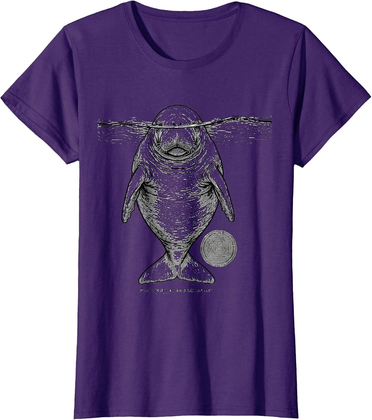 Women's Potato Verified, King's Bay, January Manatee Lover Crystal T-Shirt - Purple