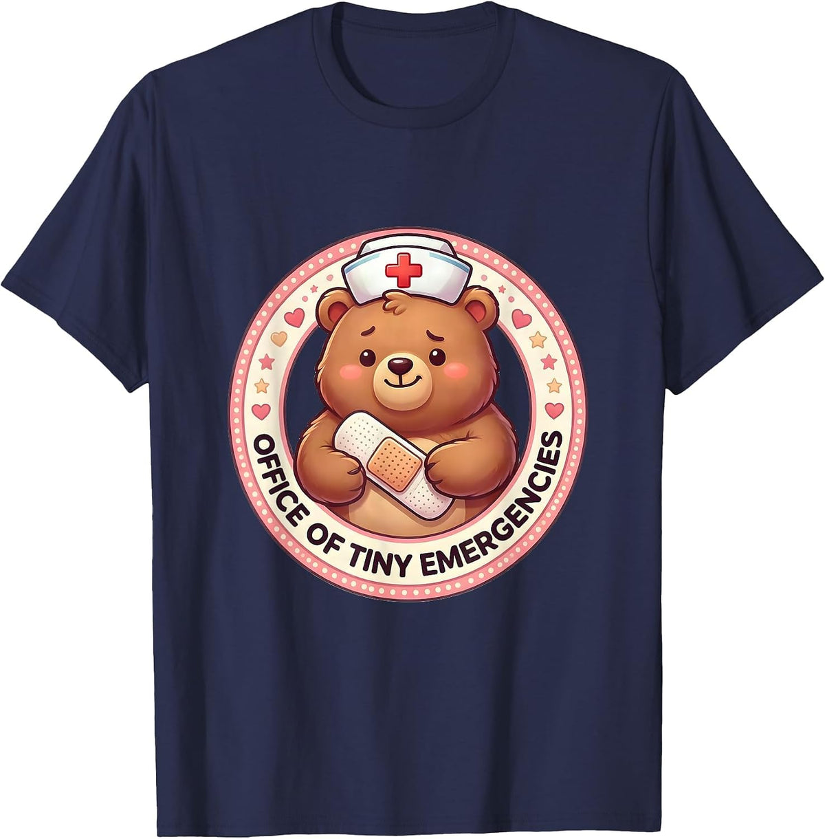 Men's Office of Tiny Emergencies School Nurse Design T-Shirt - Navy Blue