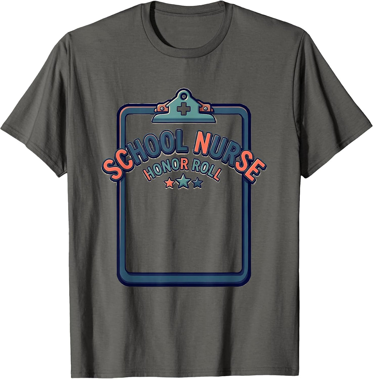 Men's School Nurse Honor Roll Bold Custom Nurse Appreciation Gift T-Shirt - Asphalt Grey