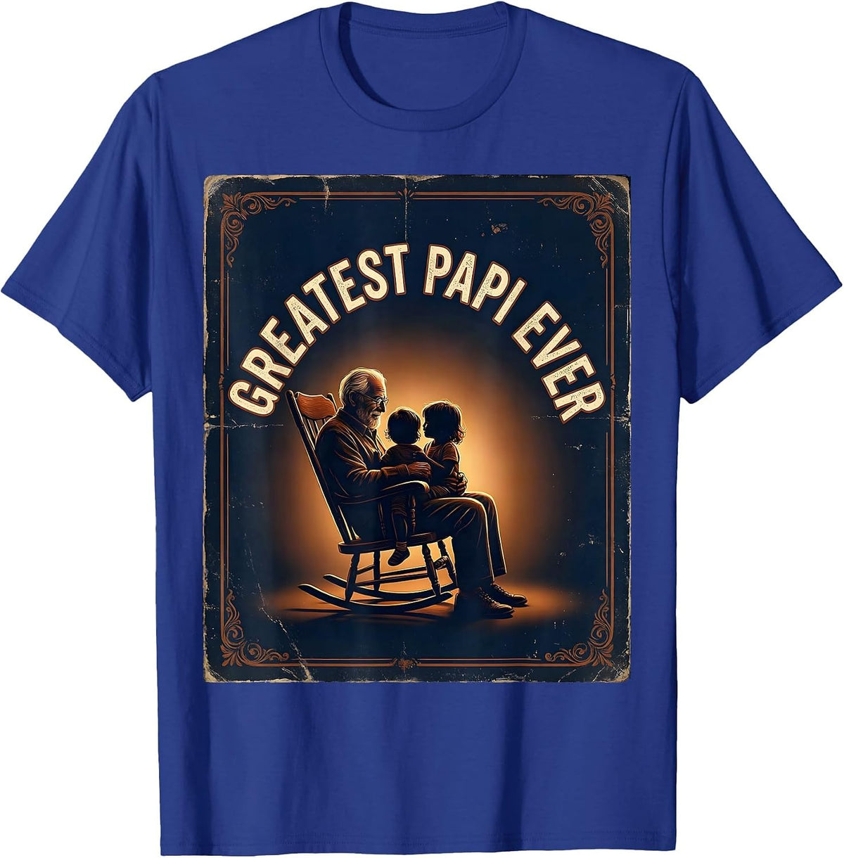 Greatest Papi Ever Vintage Grandfather Humor Grandparent T-Shirt - Royal Blue