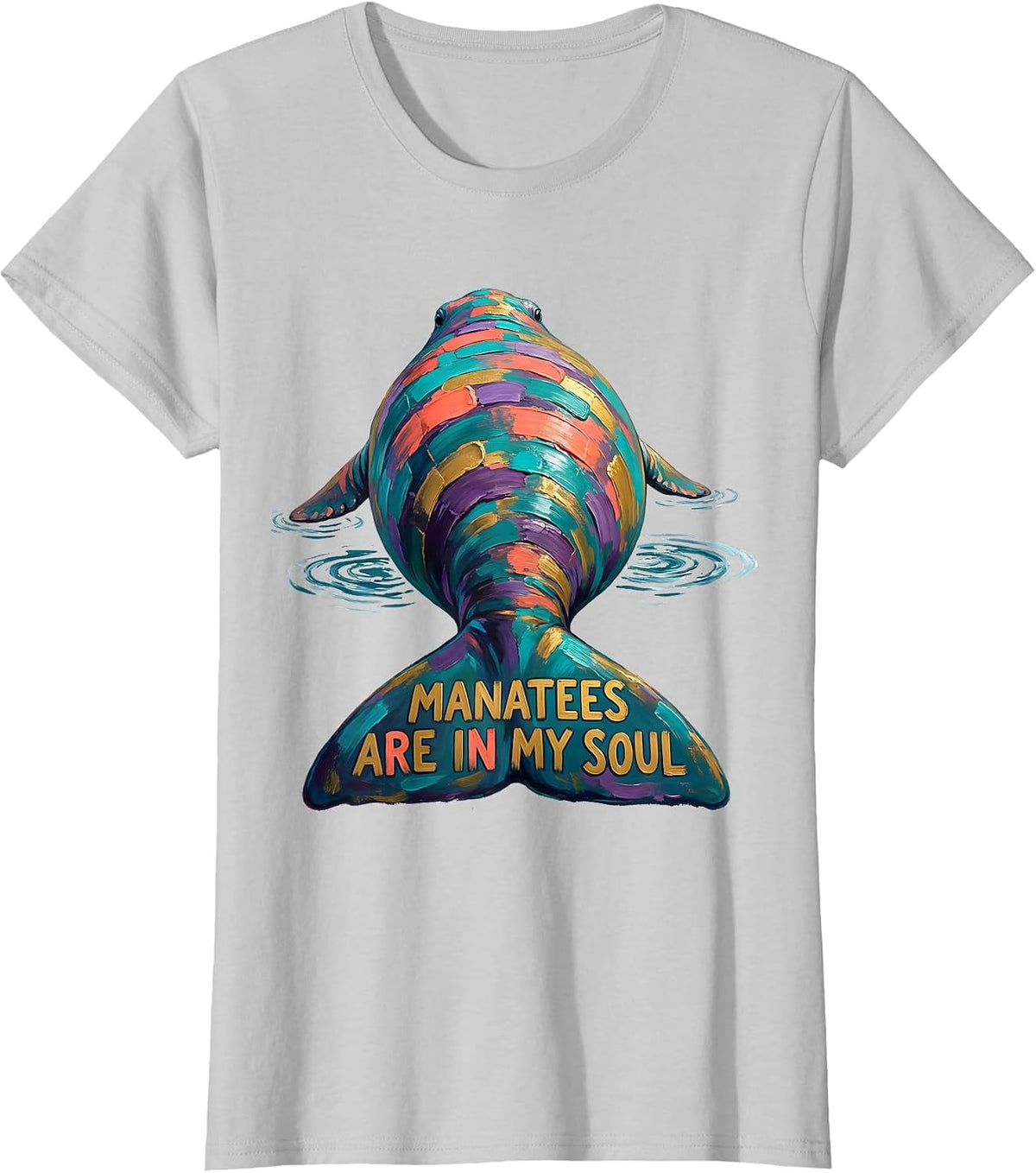 Manatees Are In My Soul Funny Manatee Lover Crystal River T-Shirt - Silver Grey