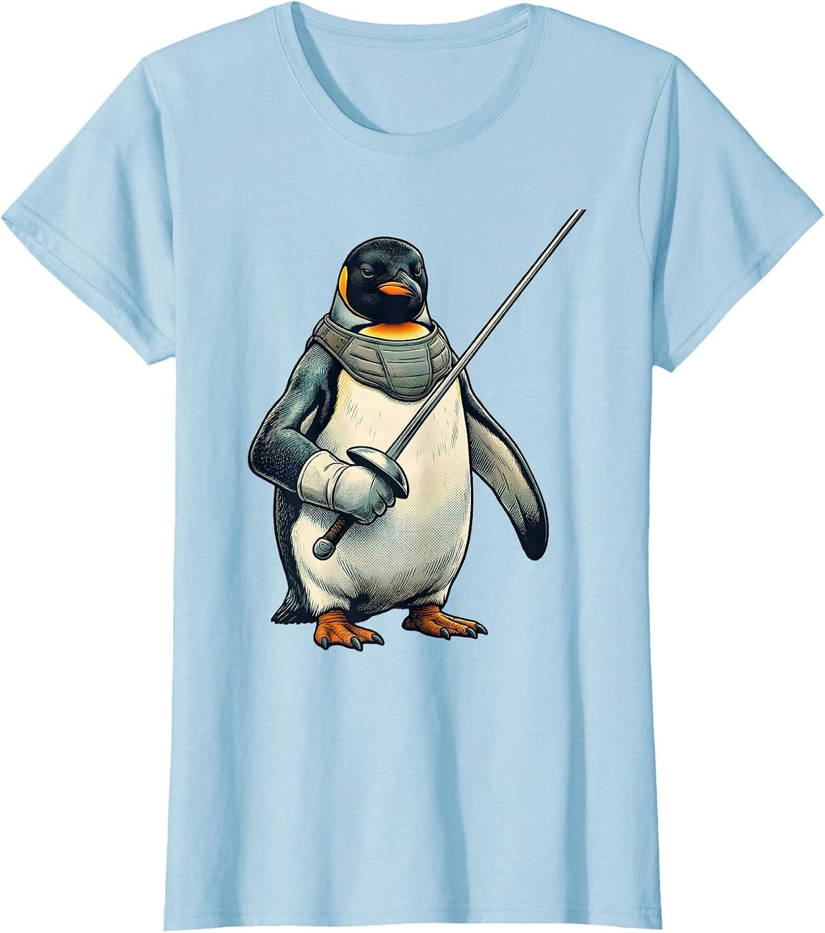 Flight Was Never An Option Tactical Penguin With Knife T-Shirt - Baby Blue