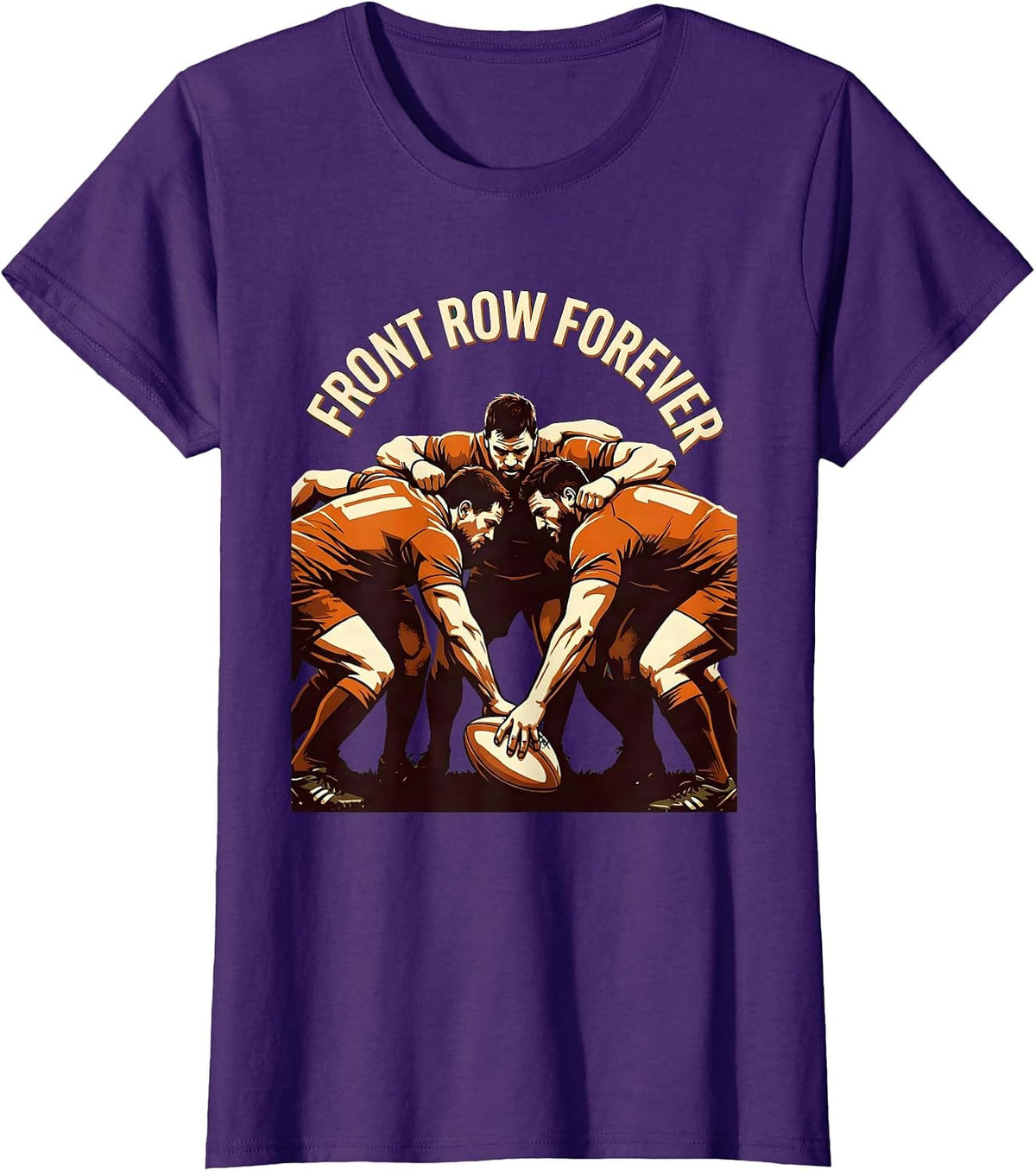 Women's Front Row Forever Rugby Graphic Design T-Shirt - Purple