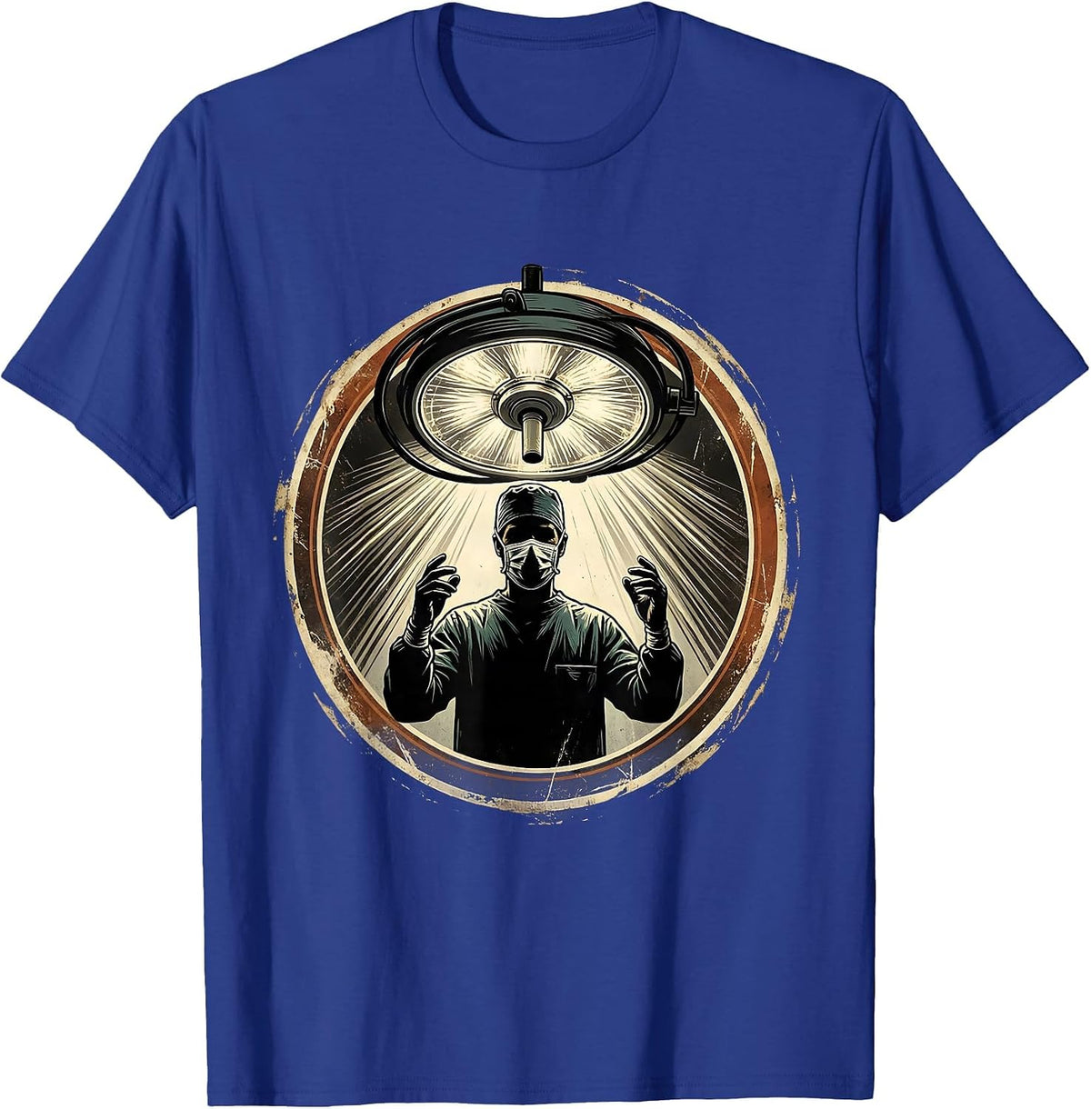Trauma Surgeon Silhouette Operating Room Light T-Shirt - Royal Blue