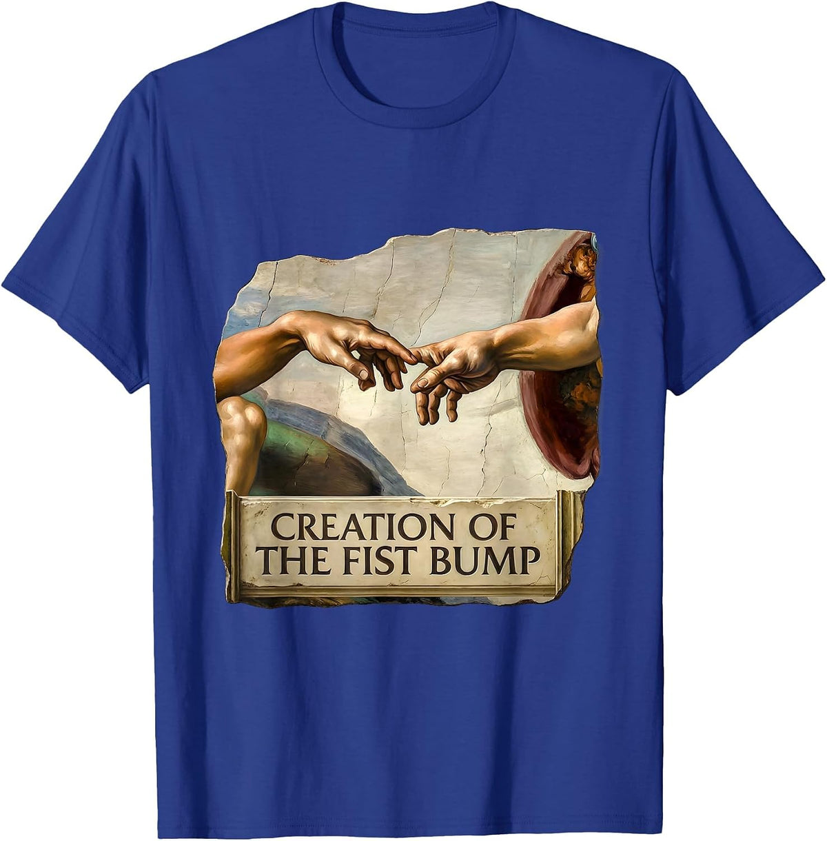 Creation Of The Fist Bump Art History Parody Humor Gift T-Shirt - Royal Blue
