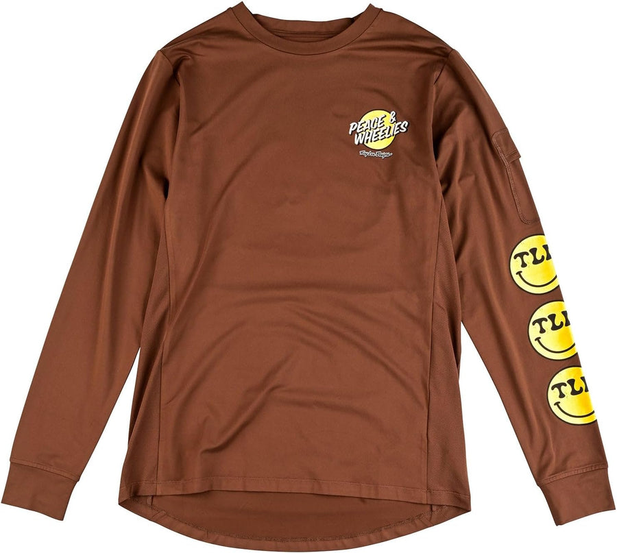 Troy Lee Designs Ruckus Ride Long Sleeve Tee - Wheelies Chocolate