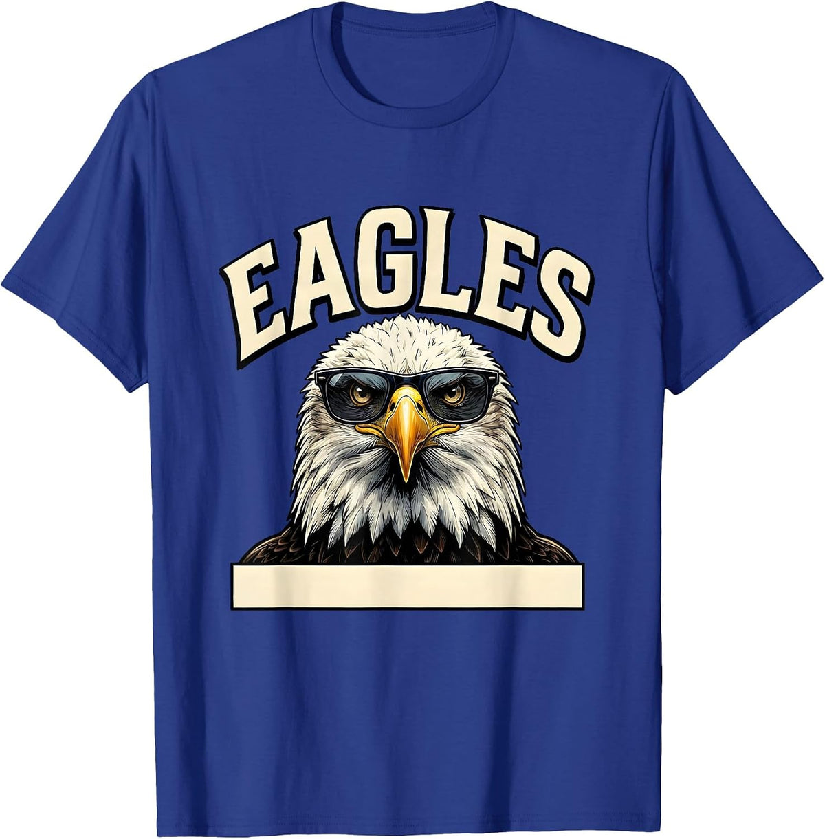 Men's EAGLES Funny Bald Eagle Sunglasses Mascot Humor T-Shirt - Royal Blue