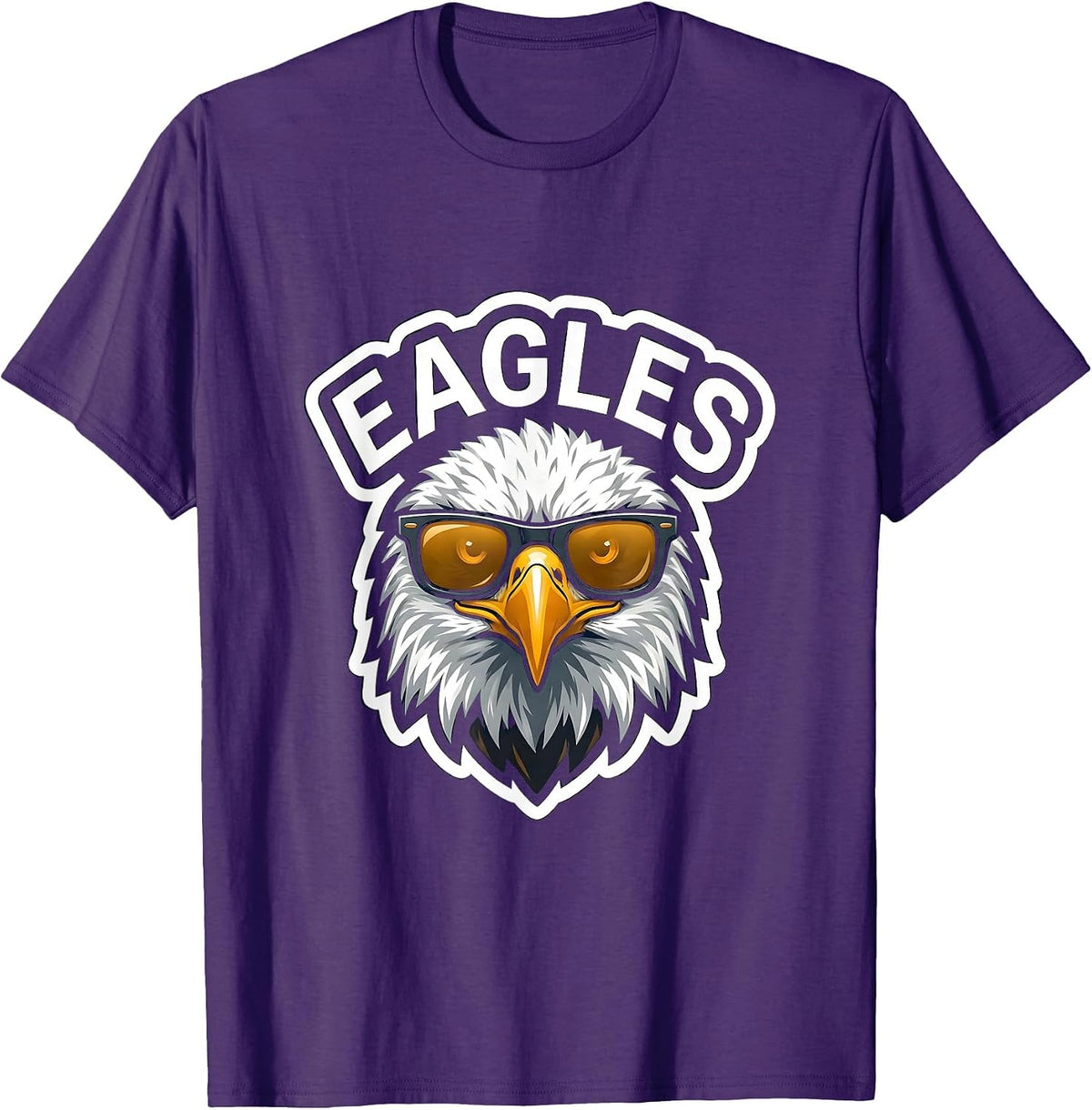 EAGLES Bald Eagle Sunglasses Mascot Humor Eagle Fan Game Day T-Shirt - Purple