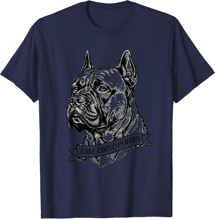 Cane Corso Person Italian Mastiff Dog Lover Gift T-Shirt - Navy Blue